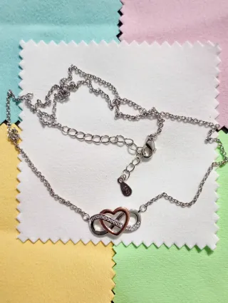Colgante Corazón Infinito Plata y Oro Rosa