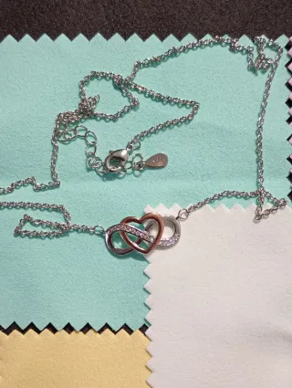 Colgante Corazón Infinito Plata y Oro Rosa