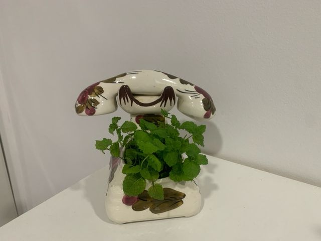 Teléfono de cerámica decorado