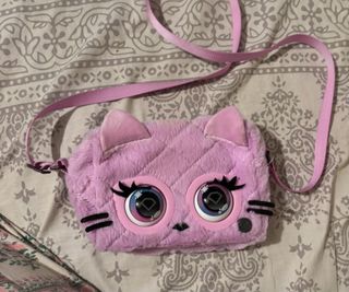 Bolso Gato Interactivo Peluche Morado