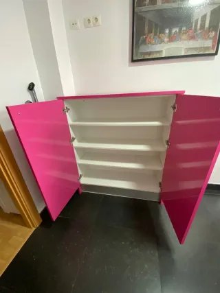 Armario madera, alacena   lacado rosa