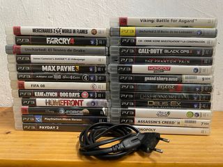 Consola PlayStation 3 Negra + 3 Mandos + juegos 