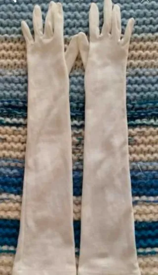 Guantes largos niña blancos para disfraz
