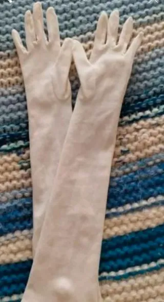 Guantes largos niña blancos para disfraz