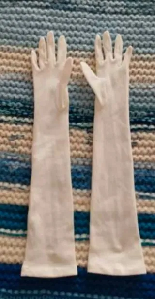 Guantes largos niña blancos para disfraz