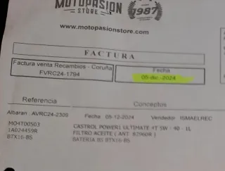 Batería moto BS BTX16-BS 12V 4.7Ah