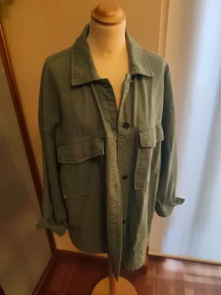 Chaqueta Oversize Verde Militar Talla L