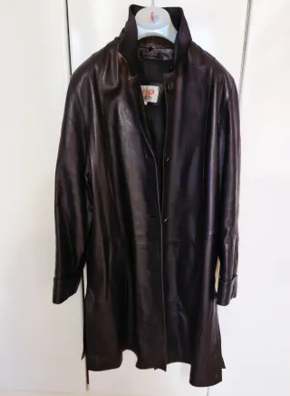 Cappottino in vera pelle nero