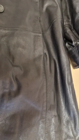 Cappottino in vera pelle nero