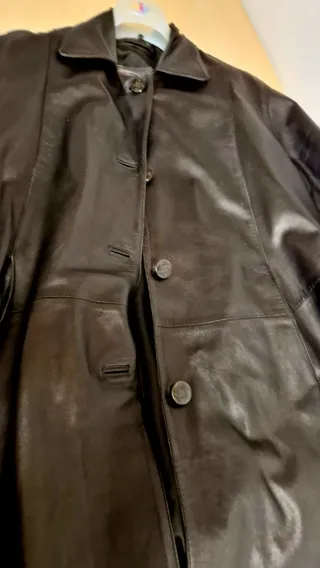 Cappottino in vera pelle nero