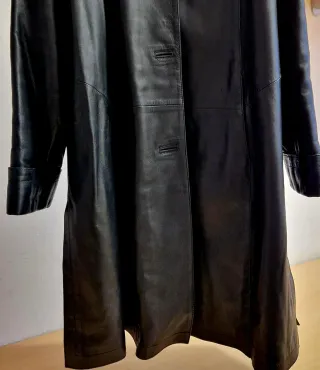 Cappottino in vera pelle nero