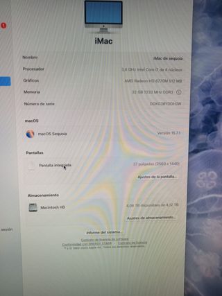 IMAC 27 2011 i7 32GB RAM 4TB SSD