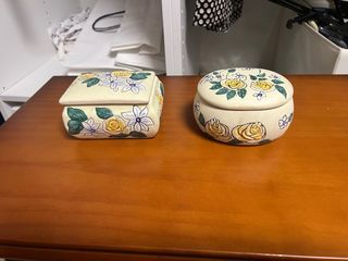 Joyeros de porcelana con flores