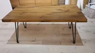 Mesa baja salón madera y metal