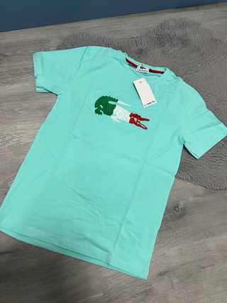 Camiseta Lacoste Cocodrilo Verde y Rojo