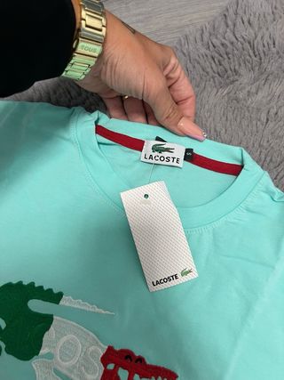 Camiseta Lacoste Cocodrilo Verde y Rojo