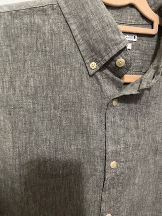 Camisa Zara Gris Manga Larga