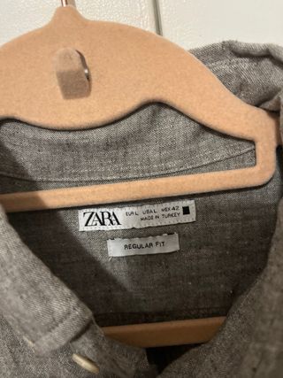 Camisa Zara Gris Manga Larga