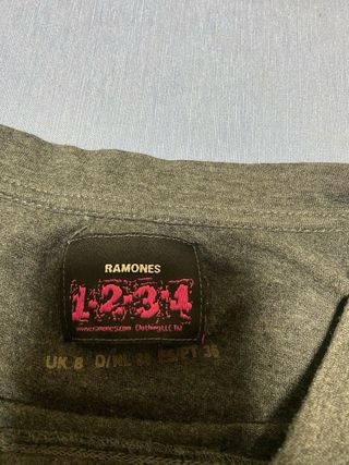 Camiseta Ramones Mujer Gris Dorada
