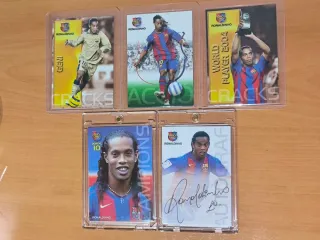 Lote 5 cromos Ronaldinho FC Barcelona Mega Campio