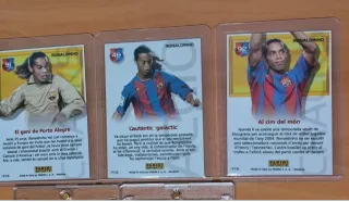Lote 4 cromos Ronaldinho FC Barcelona Mega Campio