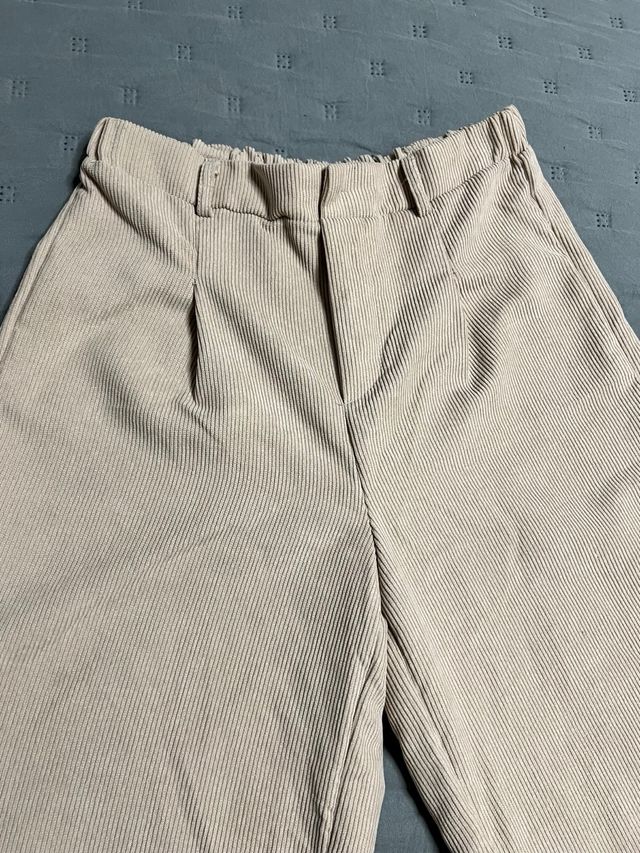 Pantalón campana pana beige