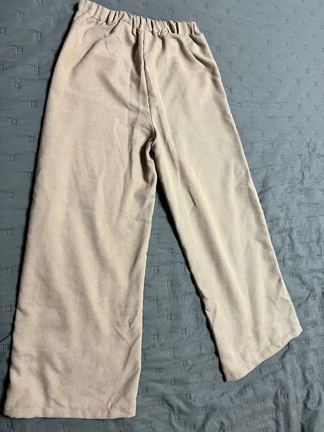 Pantalón campana pana beige