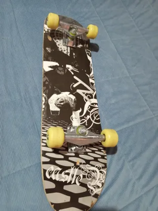 Patinete madera ruedas antiguo