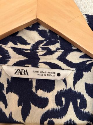Vestido MIDI Zara azul y blanco