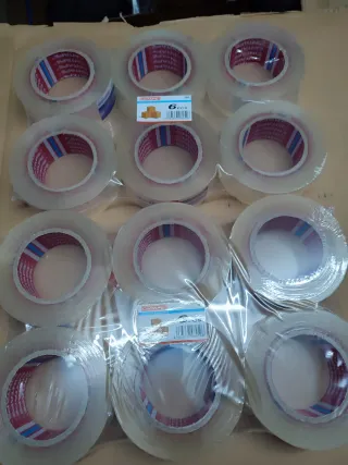 12 Rollos Precinto Transparente 200m x 48 mm