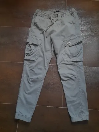 Pantalones Cargo Zara Verde Oliva