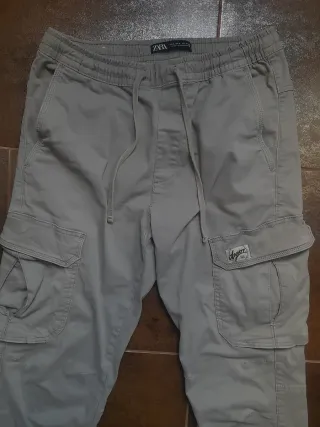 Pantalones Cargo Zara Verde Oliva