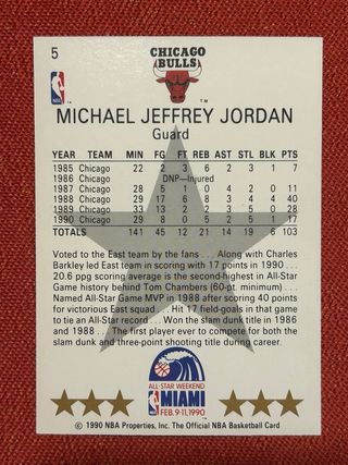 Cromo NBA 1990 Michael Jordan All-Star