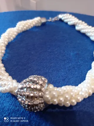Girocollo donna vintage perle e strass