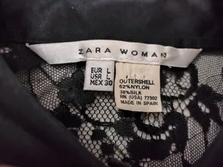 Camisa Zara Encaje Negra Talla L