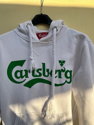 Felpa Carlsberg bianca con logo verde