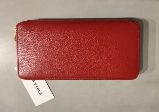 Bimba y Lola.Billetera horizontal piel roja