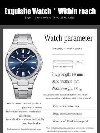 Reloj BESTWIN Hombre Azul y Plateado