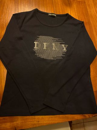Camiseta DKNY Jeans Negra Manga Larga
