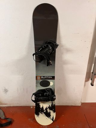 Equipo Snowboard Burton, Fijaciones y botas.