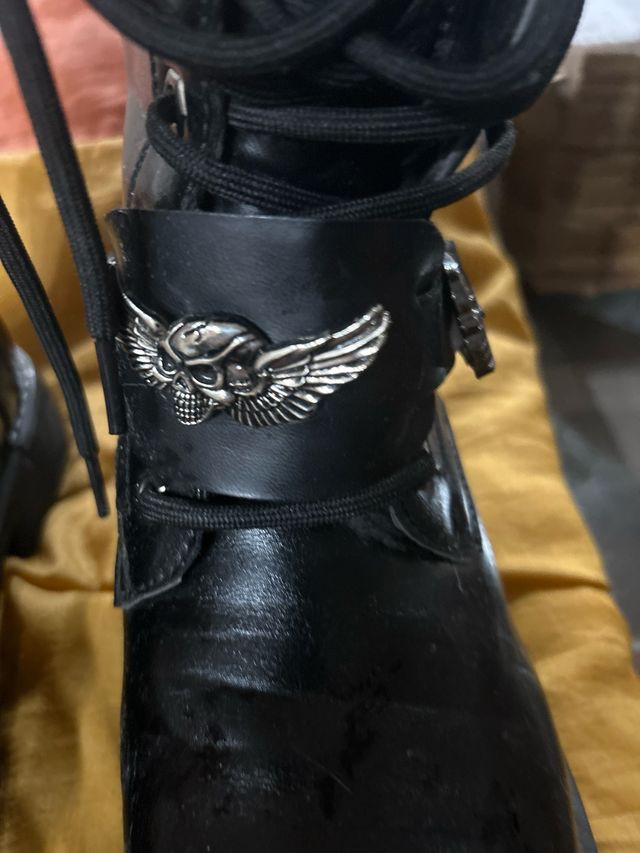 Stivali da motociclista in pelle nera ADDAX RIDGE