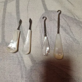 Antiguo juego tocador mango nacar