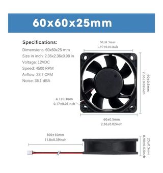 Ventilador GOSTIME GDA6025 DC 12V 0.2A