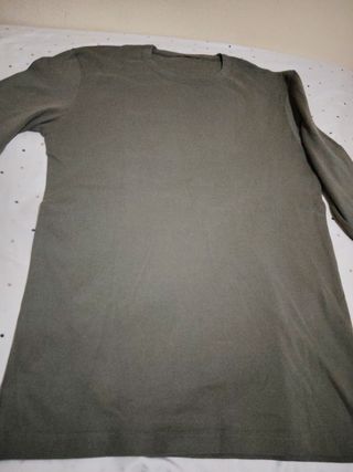 Camisa H&M hombre manga larga verde oliva. 