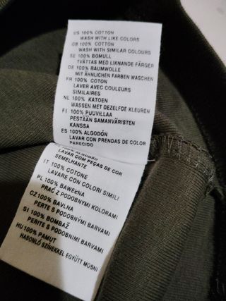 Camisa H&M hombre manga larga verde oliva. 