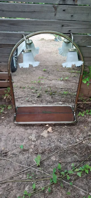Espejo de baño con luces y bandeja