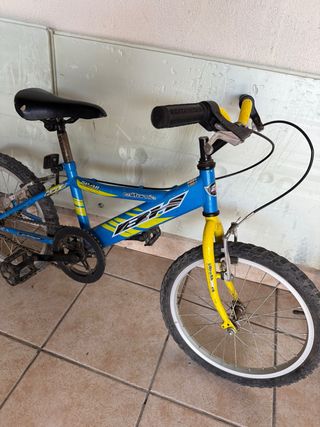 Bicicleta BH infantil azul y amarilla