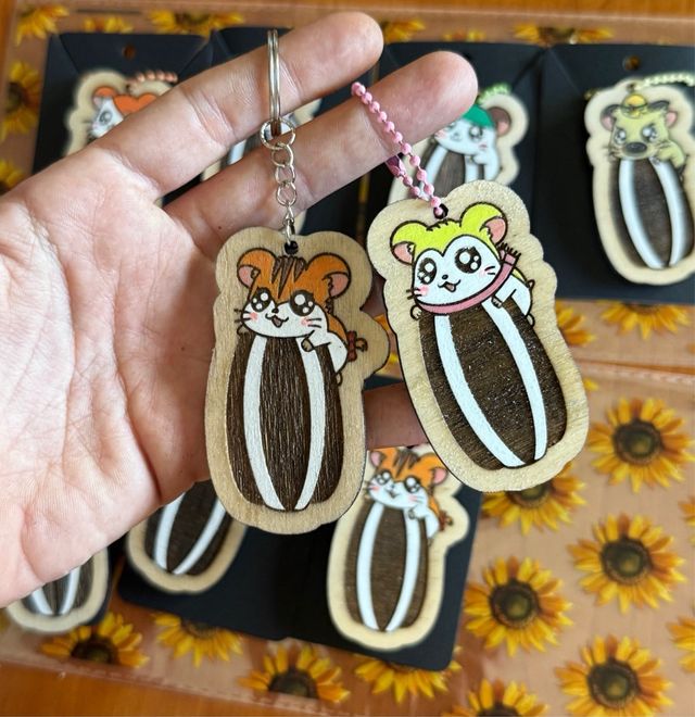 Portachiavi Hamtaro in legno