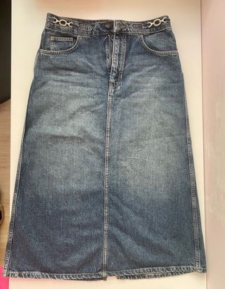 Falda midi vaquera Massimo Dutti