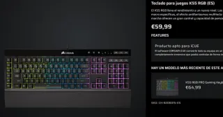 Teclado Corsair K55 RGB Gaming